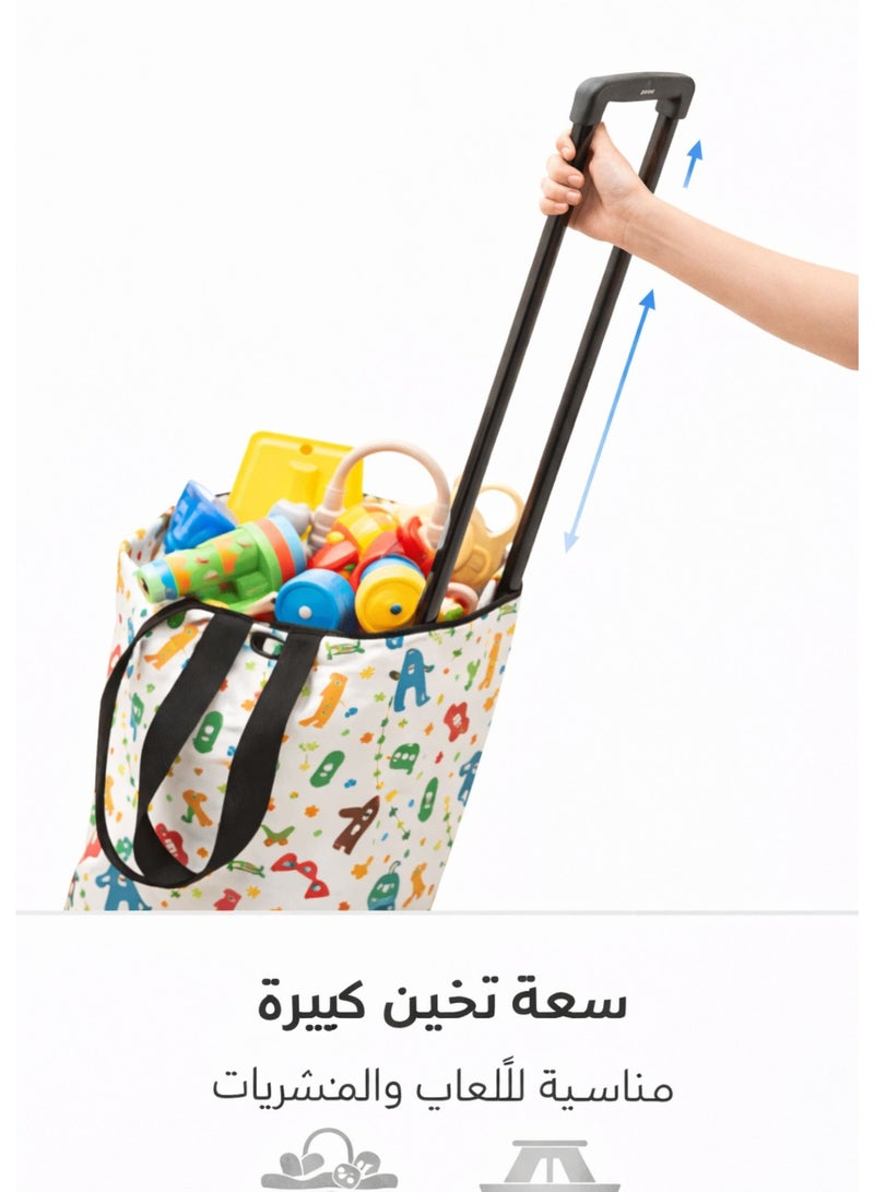 تسوماب حقيبة تسوق للأطفال بعجلات من TSUMAB – حقيبة جر خفيفة للألعاب والمشتريات والسفر - Image 5